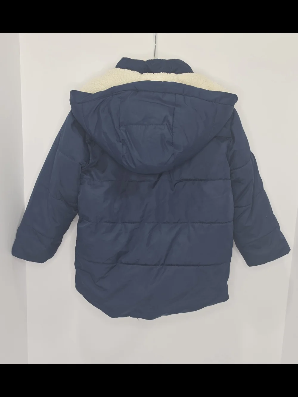 BABY GAP Navy Puffer Jacket with Red Trim and Cream Sherpa Lining